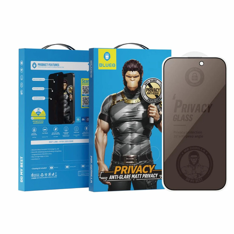 Blueo Full Cover Anti-Peep Matte Glass - iPhone15 Pro 6.1 - أكسسوار